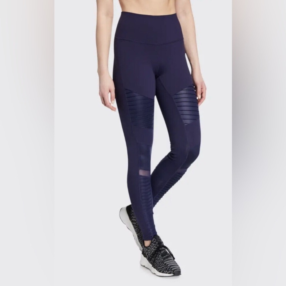 ALO 7/8 High-Waist Moto Legging - Purple - Size XS